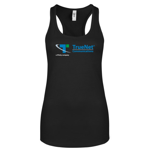 Next Level Womens Black Racerback Tank -TrueNet Communications Flat