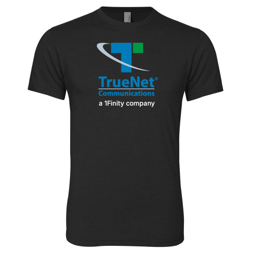 Next Level Black Triblend Tee-TrueNet Communications Stacked
