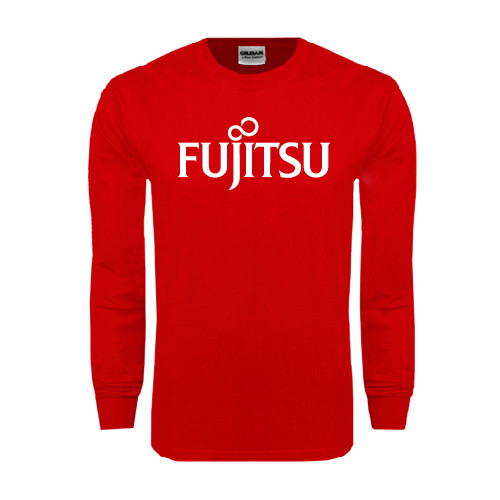 Red Long Sleeve T Shirt-Fujitsu