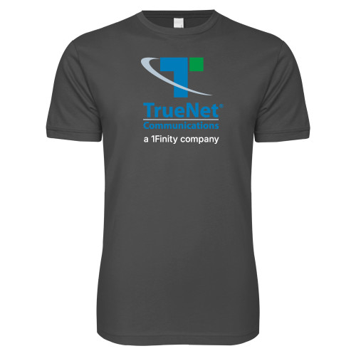 Next Level Charcoal SoftStyle T Shirt-TrueNet Communications Stacked