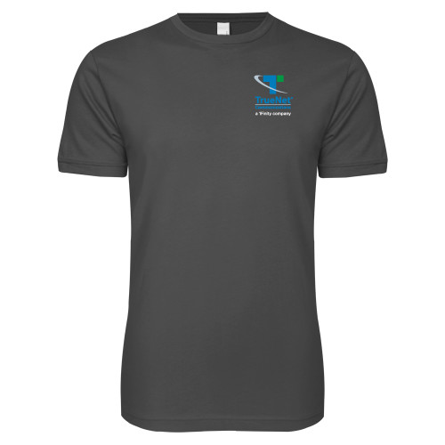 Next Level Charcoal SoftStyle T Shirt-TrueNet Communications Stacked