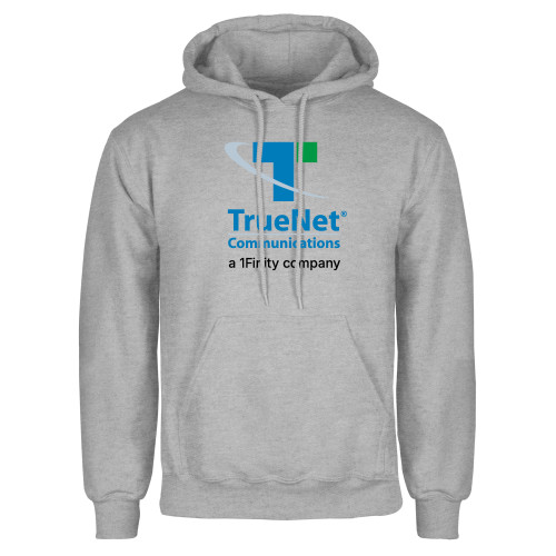 Grey Fleece Hoodie-TrueNet Communications Stacked