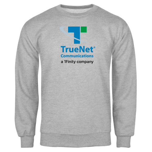Grey Fleece Crew-TrueNet Communications Stacked