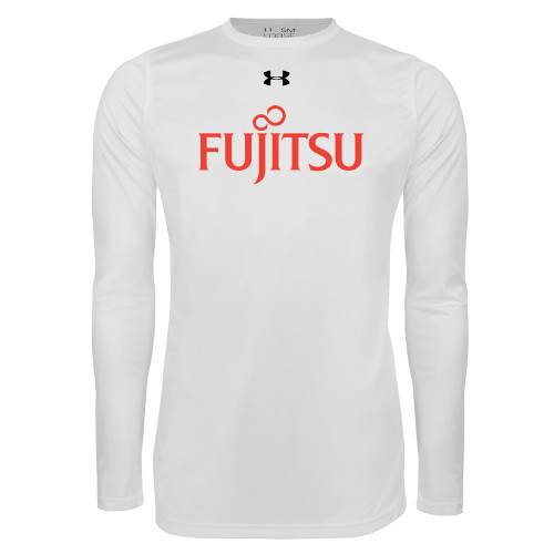 Under Armour White Long Sleeve Tech Tee-Fujitsu