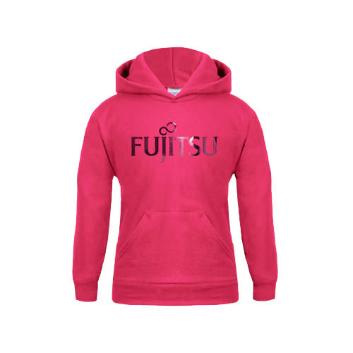 Youth Hot Pink Fleece Hoodie-Fujitsu