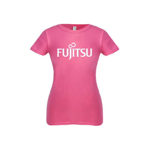 Next Level Girls Fuchsia Fashion Fit T Shirt-Fujitsu
