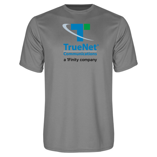 Grey Concrete Performance Tee-TrueNet Communications Stacked