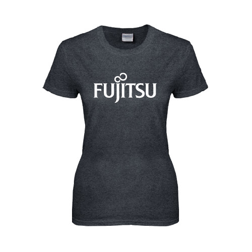 Womens Dark Heather Short Sleeve Tee-Fujitsu