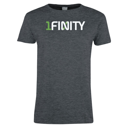 Womens Dark Heather Short Sleeve Tee-1Finity Wordmark