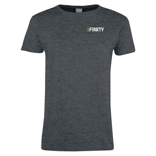 Womens Dark Heather Short Sleeve Tee-1Finity Wordmark
