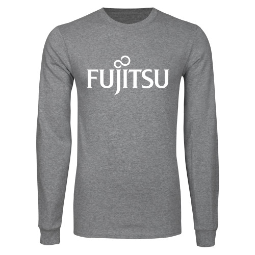 Grey Long Sleeve T Shirt-Fujitsu