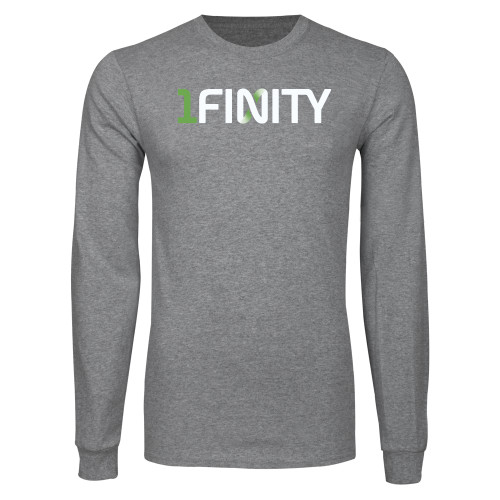 Grey Long Sleeve T Shirt-1Finity Wordmark