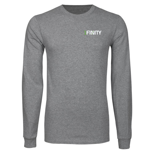 Grey Long Sleeve T Shirt-1Finity Wordmark