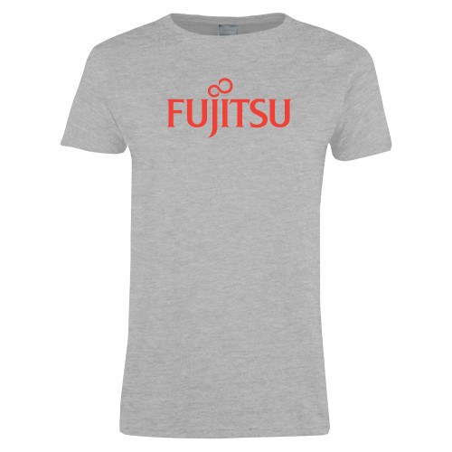 Womens Grey Short Sleeve Tee-Fujitsu