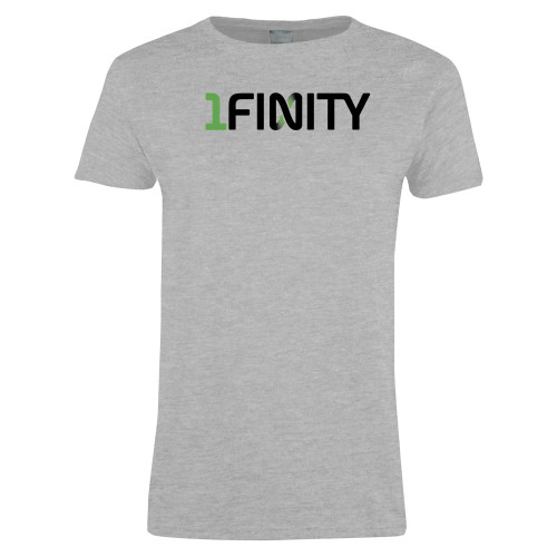 Womens Grey Short Sleeve Tee-1Finity Wordmark