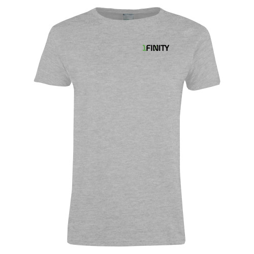 Womens Grey Short Sleeve Tee-1Finity Wordmark