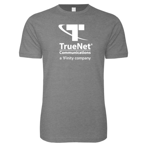Next Level Heather Grey SoftStyle T Shirt-TrueNet Communications Stacked