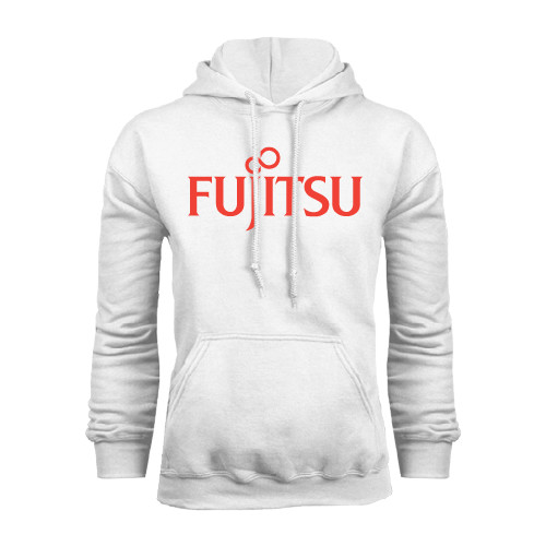 White Fleece Hoodie-Fujitsu