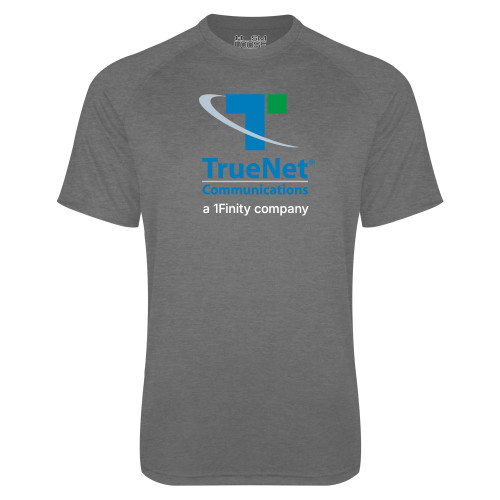 Under Armour Carbon Heather Tech Tee-TrueNet Communications Stacked