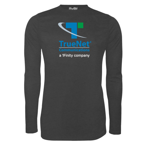 Under Armour Carbon Heather Long Sleeve Tech Tee-TrueNet Communications Stacked