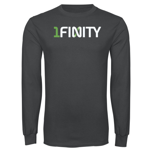 Charcoal Long Sleeve T Shirt-1Finity Wordmark
