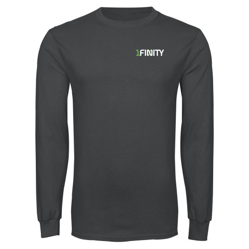 Charcoal Long Sleeve T Shirt-1Finity Wordmark
