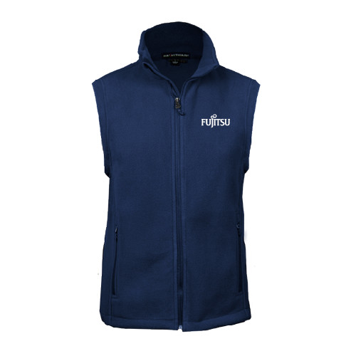 Navy Fleece Full Zip Vest-Fujitsu