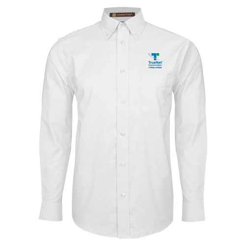 White Oxford Long Sleeve Shirt-TrueNet Communications Stacked