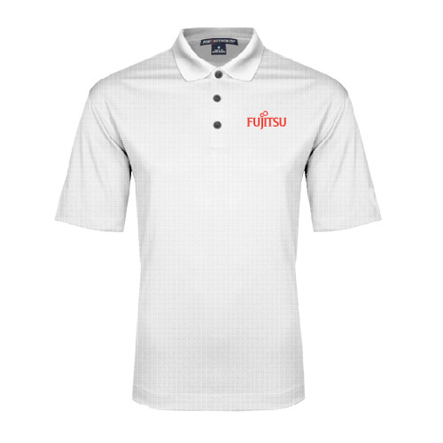 White Performance Fine Jacquard Polo-Fujitsu