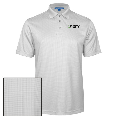 White Performance Fine Jacquard Polo-1Finity Wordmark