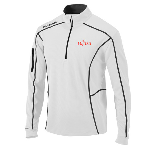 Columbia White Omni Wick Shotgun 1/4 Zip-Fujitsu
