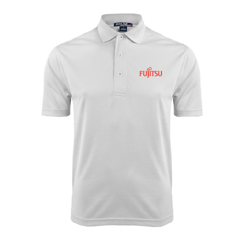 White Dry Mesh Polo-Fujitsu