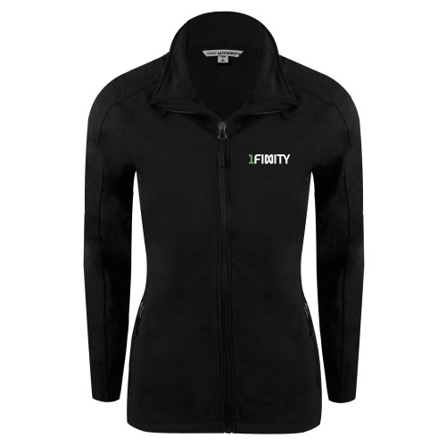 Womens Black Softshell Jacket-1Finity Wordmark