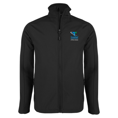 Black Softshell Jacket-TrueNet Communications Stacked