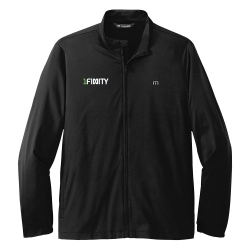 TravisMathew Black Surfside Full Zip Jacket-1Finity Wordmark
