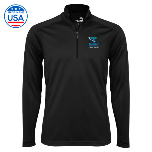 Syntrel Black Interlock 1/4 Zip-TrueNet Communications Stacked