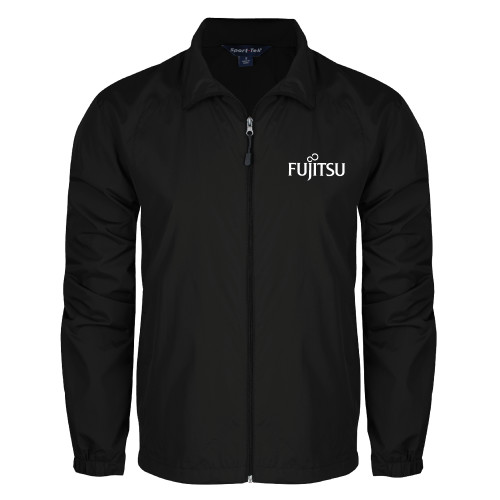 Black Full Zip Wind Jacket-Fujitsu