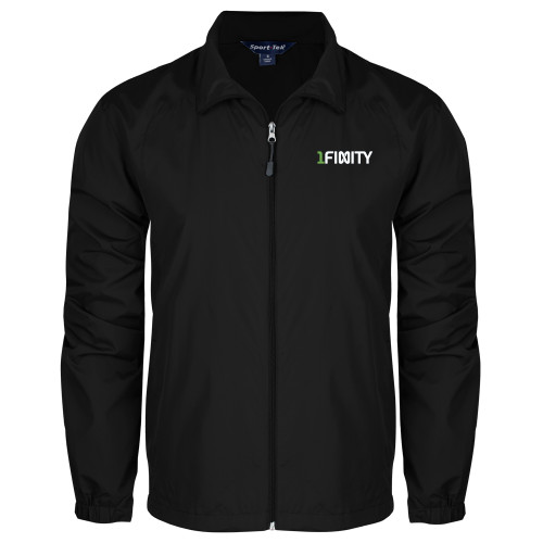 Black Full Zip Wind Jacket-1Finity Wordmark
