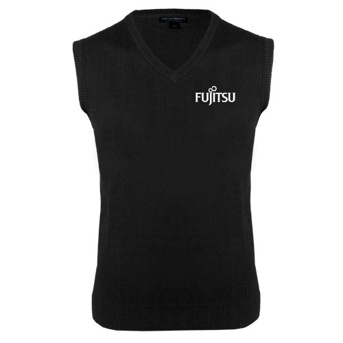 Black VNeck Sweater Vest-Fujitsu
