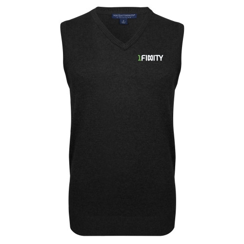 Black VNeck Sweater Vest-1Finity Wordmark