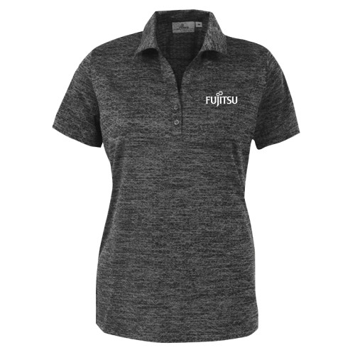Womens Charcoal Honeycomb Jacquard Polo-Fujitsu