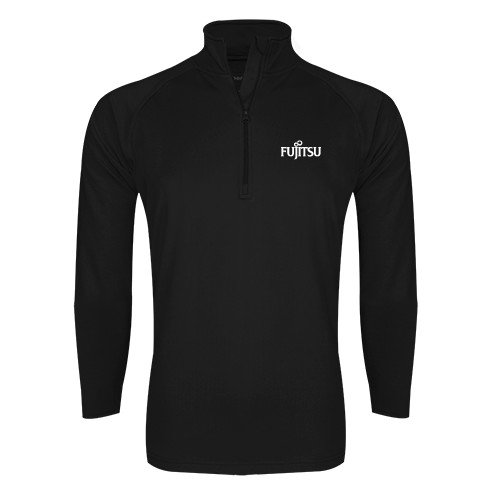 Sport Tek Black Sport Wick Stretch 1/2 Zip Pullover-Fujitsu