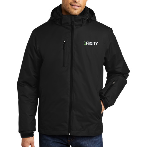 Black Vortex Waterproof 3 in 1 Jacket-1Finity Wordmark