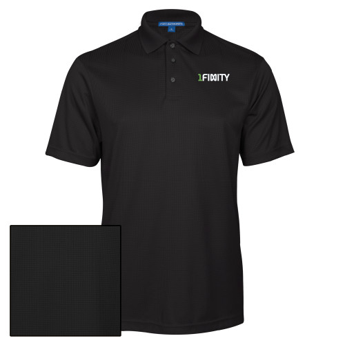 Black Performance Fine Jacquard Polo-1Finity Wordmark