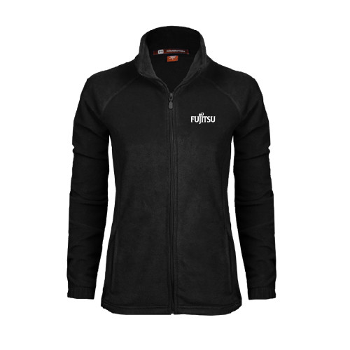 Womens Black Fleece Full Zip Jacket-Fujitsu