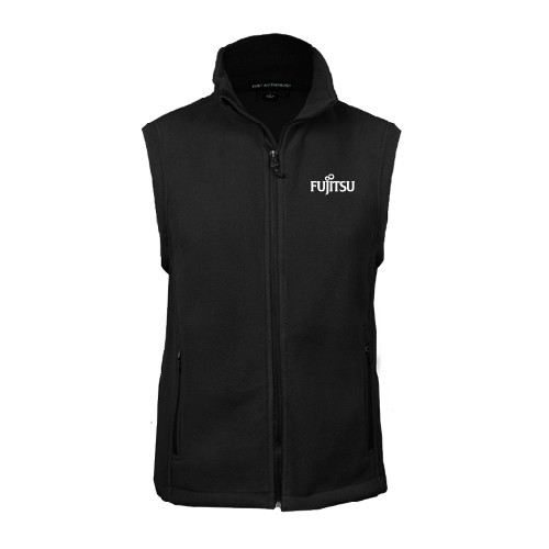Black Fleece Full Zip Vest-Fujitsu