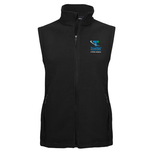 Black Fleece Full Zip Vest-TrueNet Communications Stacked