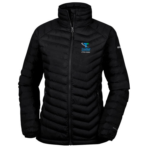 Columbia Womens Black Powder Lite Jacket-TrueNet Communications Stacked