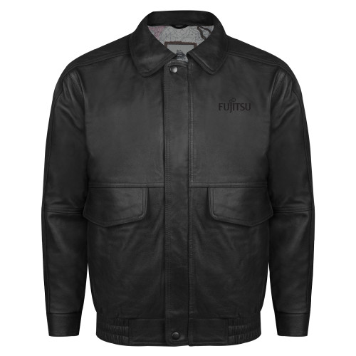 Black Buffed Bomber Jacket-Fujitsu