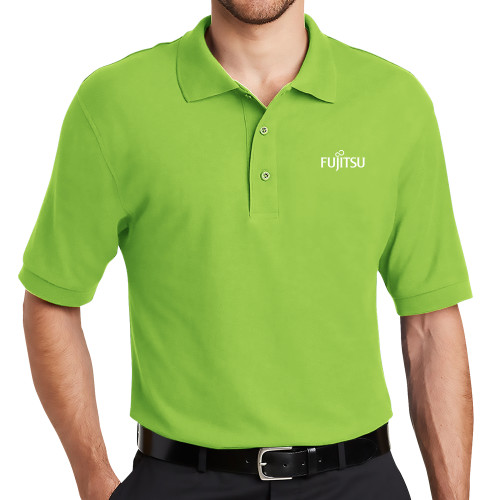 Lime Green Silk Touch Polo-Fujitsu
